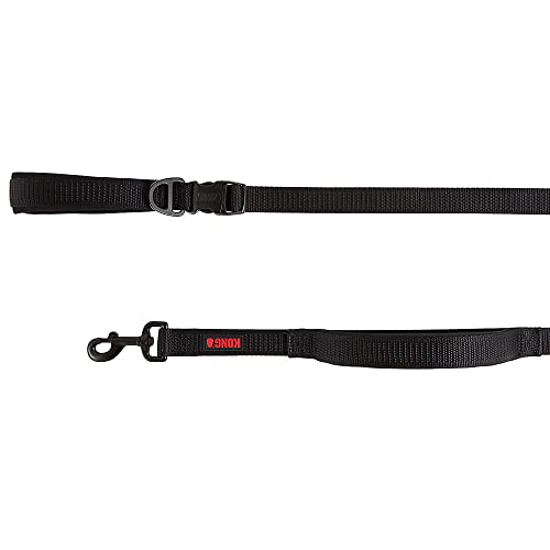 KONG Comfort Ultra Durable Traffic Padded Handle Free Quick Control Leash 6' (Schwarz) von KONG