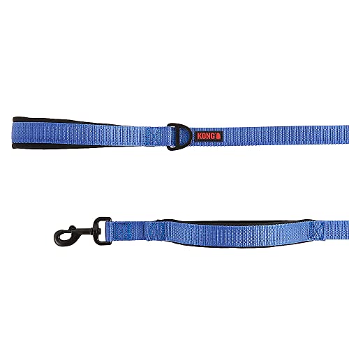 KONG Comfort Ultra Durable Traffic Padded Handle Quick Control Leash 4' (Blau) von KONG