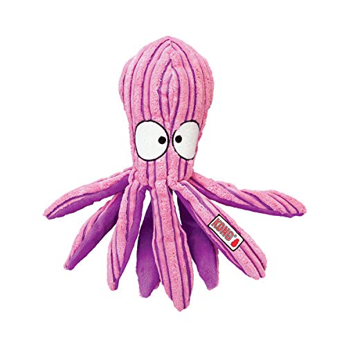 KONG – CuteSeas Octopus – Hundeplüschtier aus Kordsamt – Für Große Hunde, 1 Stück (1er Pack) von KONG