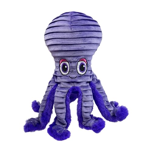 KONG Cuteseas Rufflez Hundespielzeug, weich, geriffelt, aus Plüsch (Octopus) von KONG