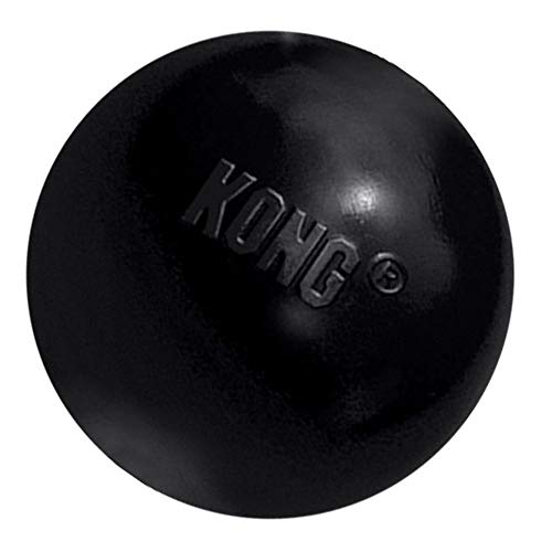 KONG – Extreme Ball – Hundespielzeug aus Robustem Kautschuk für Besonders Kräftiges Kauen, Schwarz – Für Kleine Hunde von KONG