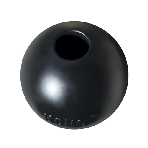 KONG Extreme Ball mit Loch - Langlebiges Hundespielzeug aus Naturkautschuk für Training und Spiel - Für Kleine Hunde - Schwarz von KONG