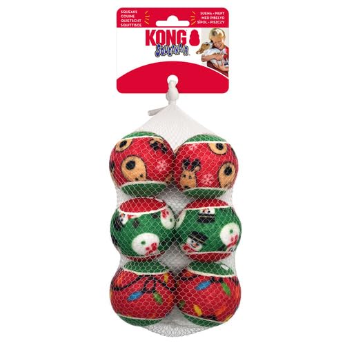 KONG Holiday SqueakAir Bälle, Größe M, 6 Stück von KONG