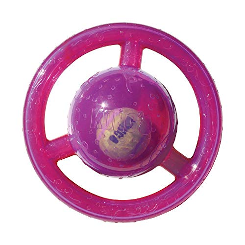 KONG Jumbler Disc, Medium/Large - Hundespielzeug - Ball für interaktiven Spaß - Ideal für mittelgroße und große Rassen - Unparfümiert - Wasserfest - Erwachsene Hunde von KONG