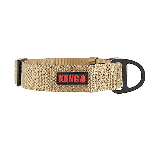 KONG Max HD Hundehalsband, ultra-strapazierfähig, gepolstert, Neopren, Größe L, Hellbraun von KONG