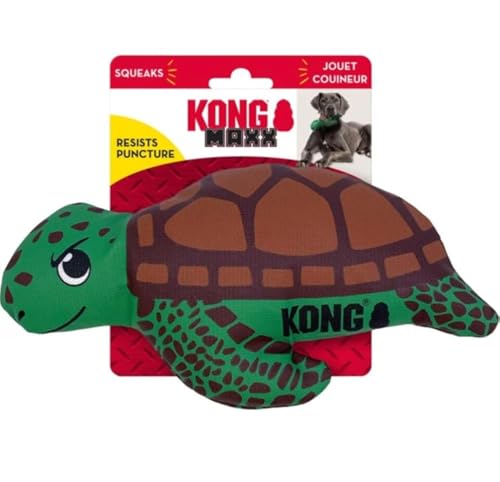 KONG Maxx Ballistic Hundespielzeug, 2-lagig, robust, Schildkröte, Größe M von KONG