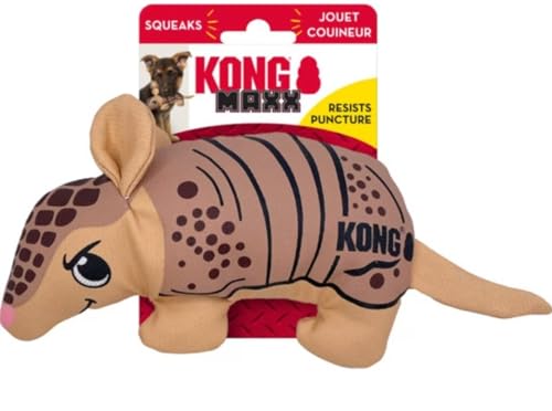 KONG Maxx Ballistic Hundespielzeug, 2-lagig, sortiert, robust (Gürteltiere, klein) von KONG