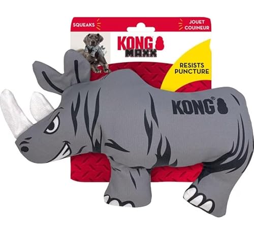 KONG Maxx Ballistic Hundespielzeug, 2-lagig, sortiert, robust (Rhino, groß) von KONG