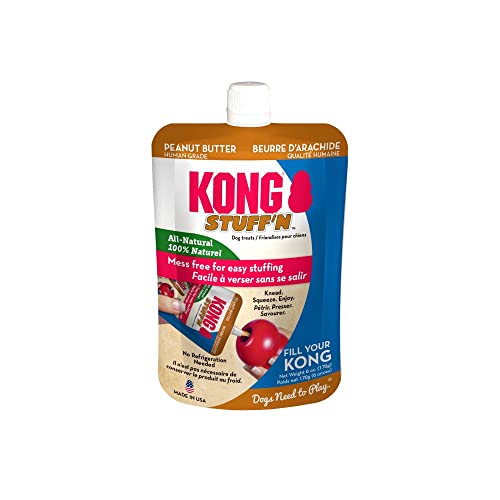 Kong Stuff'N All-Natural Erdnussbutter - Mess-Free Düse zum einfachen Füllen von Kong Hundespielzeug - 170g von KONG