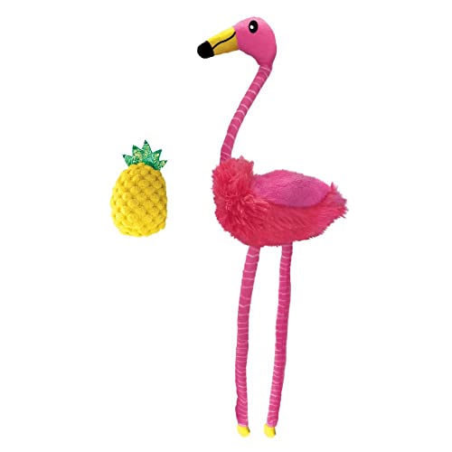 KONG Tropics Flamingo Katzenspielzeug, Flamingo und Ananas, 2 Stück von KONG