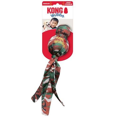 KONG Wubba Jucarie Camo L: Hund-Spielzeug, Zerrspiel, Apportieren, Quietschen, Großer Hund, Camouflage, Sport, Tiere von KONG