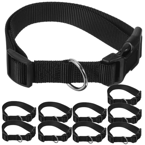 10St dekoratives Schafshalsband Schafhalsbänder Viehhalsbänder Ziegenhalsbänder Ziegenhalsband Viehhalsband verstellbare Tierhalsbänder verstellbares Schafhalsband Polyester Black KONTONTY von KONTONTY