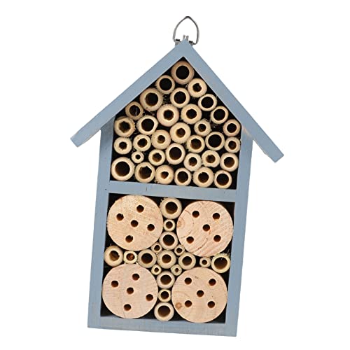 KONTONTY 1Stk Insektenbienennest dekoratives Insektenhaus Nisthaus Bienenniströhren Marienkäfer Outdoor-Dekoration Bienenhaus vogelhaus außen Insektennest hängende Bienenkabine hölzern Blue von KONTONTY