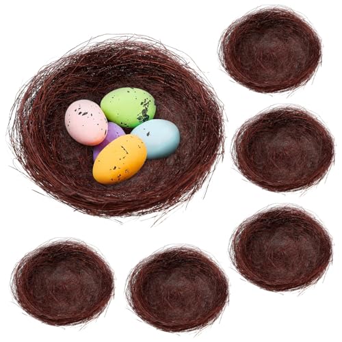 KONTONTY 2 Sets Nester Handwerk Simulation Vogel Vogelnest Handgemachte Gewinde Vögel Sitzen Nest Ostern Dekorationen 10 Stücke * 2 von KONTONTY