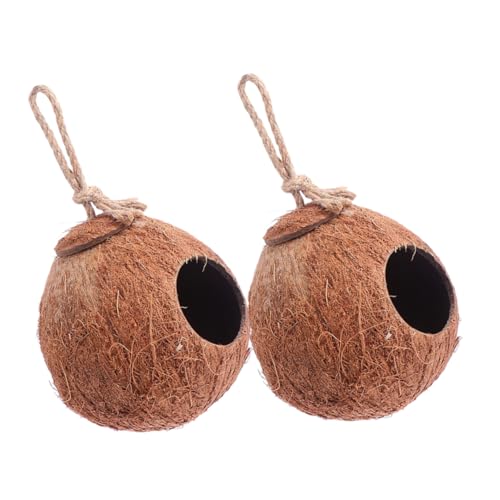 KONTONTY Hängen Vogel Käfig Zubehör Coconut Shell Vogel Nest Papagei Vogel Kokosnüsse Shell Vogelkäfig Dekorative von KONTONTY