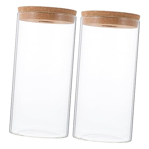 KONTONTY 2st Aquarium Behälter Luftpflanzenvase Dekoratives Moos Desktop-sukkulentenflasche Dekorativer Pflanzer Luftpflanzen Terrarium Saftig Klar Kork Terrarium Flasche Container Glas von KONTONTY