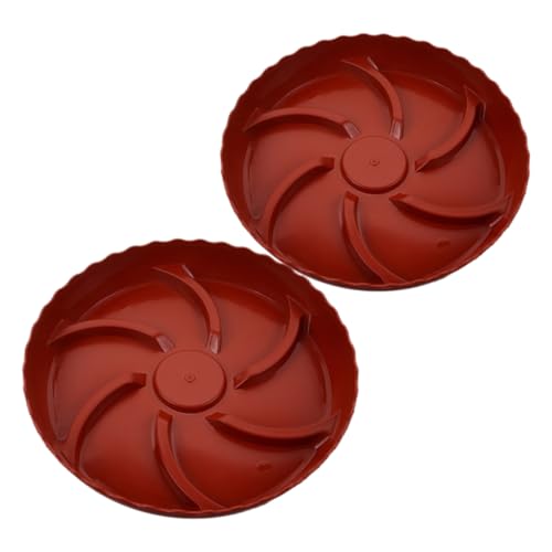 KONTONTY 2st Blumentopf Tablett Wasserauffangschale Saftiges Wassertablett Rechteckiger Pflanzenuntersetzer Topfschalen Für Pflanzen Tropfschale Aus Kunststoff Runde Wasserschale Rot Pp von KONTONTY