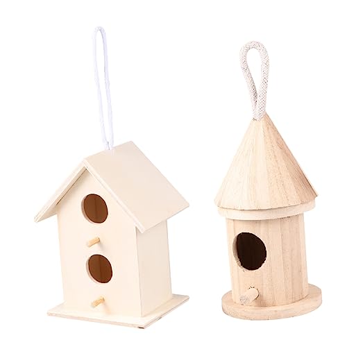 KONTONTY Vogelnest- -Set aus Holz praktisches Nistbett für Vögel Gartendekoration Home-Office -Handwerk von KONTONTY