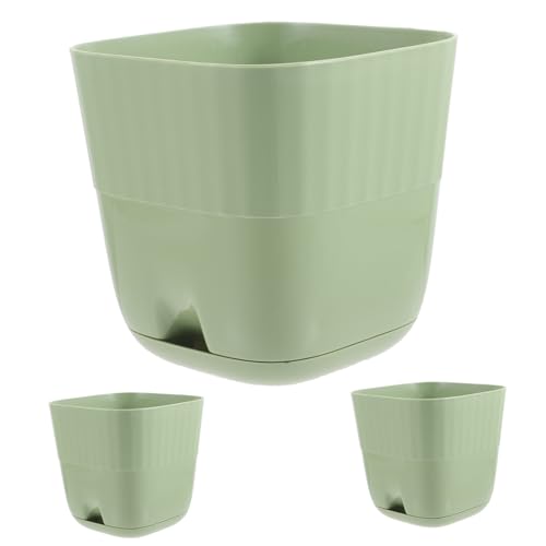 KONTONTY 3st Für Zimmerpflanzen Selbstwassertopf Blumentöpfe Drinnen Großer Übertopf Für Den Innenbereich Blumentopf Selbstbewässernde Töpfe Schale Pflanzer Wandpflanzer Light Green Plastik von KONTONTY