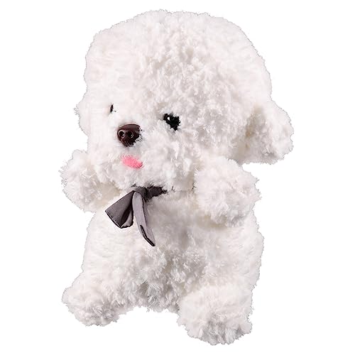 KONTONTY Bichon Frise Hund Plüschtier Hundepuppe Stofftier Hundespielzeug Bequemes Plüschtier Kleines Plüsch Hundespielzeug Realistisches Hundespielzeug Heimdekoration von KONTONTY