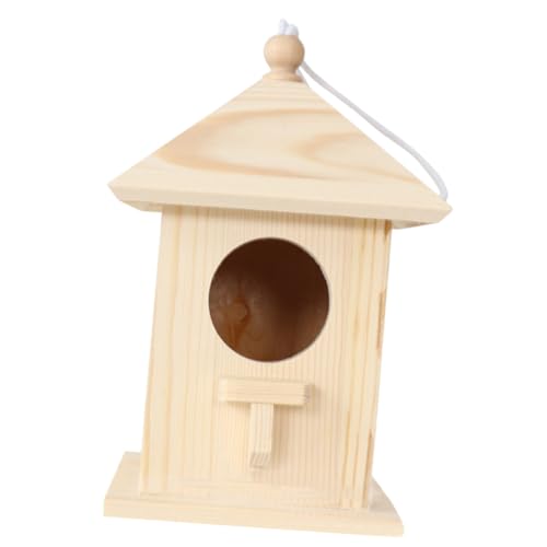 KONTONTY Vogelfutterhaus Vogelhaus Für Garten Wetterfestes Naturholz Ideal Für Kleine Vögel Hummingbirds Und Als Garten Dekoration Handgefertigtes Vogelhaus Für Den Außenbereich von KONTONTY