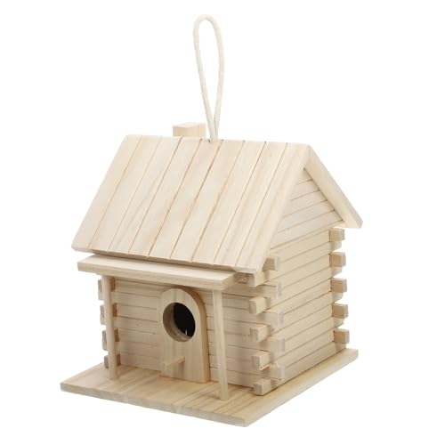 KONTONTY Vogelkäfig Für Papageien Atmungsaktives Vogelhaus Nistkasten Für Vögel Outdoor Brutkasten Für Wellensittiche Robustes Natürliche Farbe Ideal Für Garten Und Balkon von KONTONTY