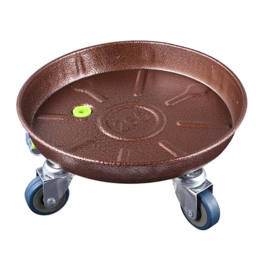 KONTONTY Runder Blumentopfständer Mit Universalrad Pflanzer Achterbahn Rollender Blumentopf Blumentopfhalter Für Draußen Pflanzgefäß Mit Rädern Walzwerk Outdoor-töpfe Holzpaletten Scrollrad von KONTONTY