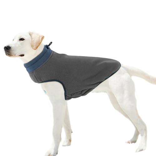 KONVINIT Hunde Pullis für Große Hunde Fleece Hundepullover Warm Hund Fleecemantel Outdoor Hunde Jacke,Leicht Anzuziehen und Auszuziehen,Size XXL von KONVINIT