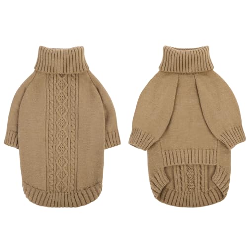 KONVINIT Hundepullover,Sweater für Hunde Hundepulli für kleine mittelgroße Hunde Winter Warm Gestrickter Rollkragen Hund Pullover Dog Sweater für Welpe,Katze,Hund von KONVINIT