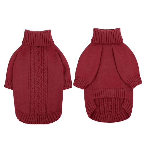 KONVINIT Hundepullover,Sweater für Hunde Hundepulli für kleine mittelgroße Hunde Winter Warm Gestrickter Rollkragen Hund Pullover Dog Sweater für Welpe,Katze,Hund von KONVINIT