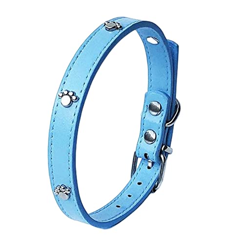 KOOBS Hundegeschirr 10Pc Hundekragen Lederkragen Kleine Hundehalsbänder Kostenlos Welpeversorgungen Haustier Accessoires Pfoten Lederkragen-K,1.5X40Cm von KOOBS