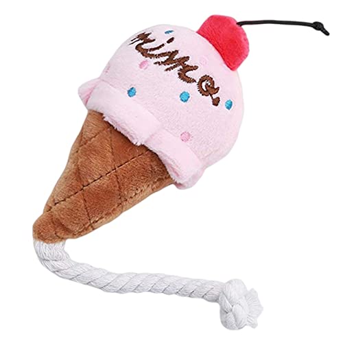 KOOBS Hundespielzeug 2 Pack Welpe Plüschkundige Spielzeug Für Kleine Bis Mittlere Hunde, Für Haustierkatze, Welpenzubehör-Pink Ice-Cream von KOOBS