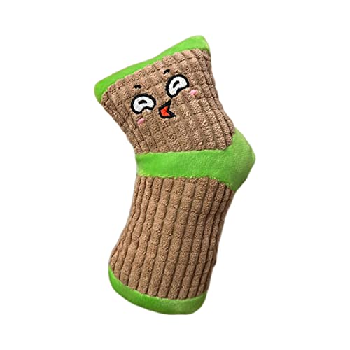 KOOBS Hundespielzeug 2 Stücke Spaß Interaktives Hund Spielzeug Für Kleine Bis Mittlere Hunde Socken Slipper Quietschen Spielzeug Welpe Kauen Spielzeughundespielzeug-Brown von KOOBS