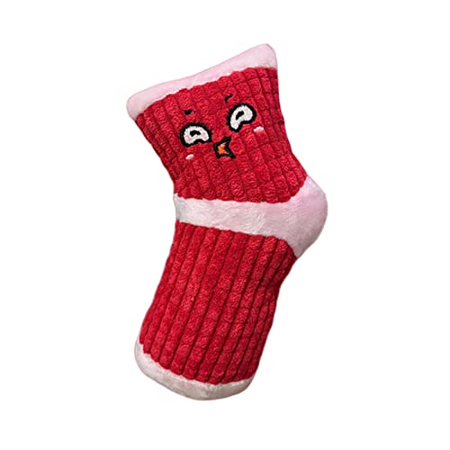 KOOBS Hundespielzeug 2 Stücke Spaß Interaktives Hund Spielzeug Für Kleine Bis Mittlere Hunde Socken Slipper Quietschen Spielzeug Welpe Kauen Spielzeughundespielzeug-Red von KOOBS