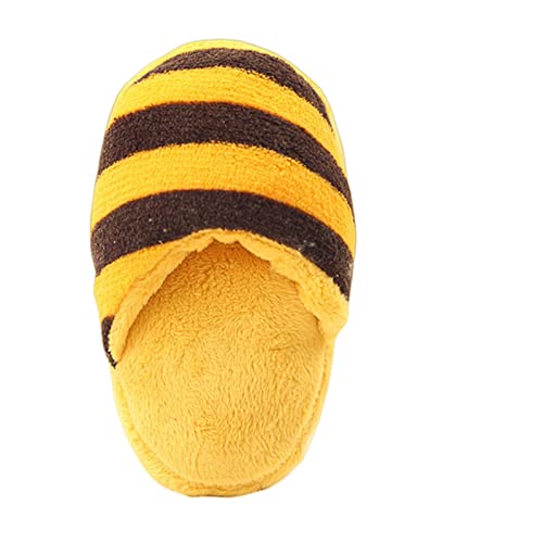 KOOBS Hundespielzeug 2P Quietschende Katzenhundspielzeug Für Kleine Hunde Plüschschuhen Pfeife Haustier Kaut Spielzeug Haustier Accessoires Welpenprodukte-Yellow Brown Stripe von KOOBS