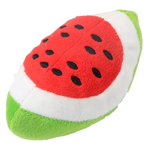 KOOBS Hundespielzeug 2Pc Pet Toys Plush Squeaky Toys Anti-Bite Clean Welpen Training Spielzeug Weiches Gemüse Früchte Haustier Vorräte-Watermelon von KOOBS