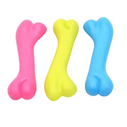 KOOBS Hundespielzeug 3Pcs Kleines Hund Haustier Spielzeug Gummi Anti-Bite Hundespielzeug Zähne Reinigung Kautes Training Spielzeug Kinderkrankheiten Sporen-Chicken Bones von KOOBS