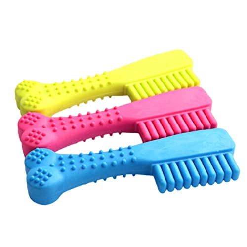 KOOBS Hundespielzeug 3Pcs Kleines Hund Haustier Spielzeug Gummi Anti-Bite Hundespielzeug Zähne Reinigung Kautes Training Spielzeug Kinderkrankheiten Sporen-Comb von KOOBS