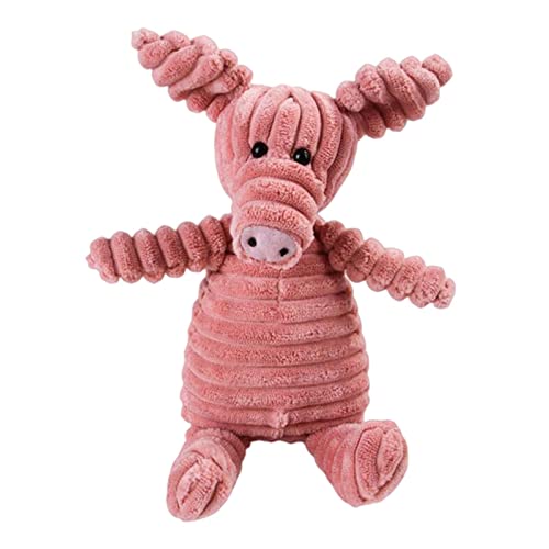 KOOBS Hundespielzeug Plüsch Hund Spielzeug Tierform Biss Resistant Quietschen Spielzeug Cord -Hundespielzeug Kleiner Hund Welpe Haustier Training Accessoires-Pink Pig von KOOBS