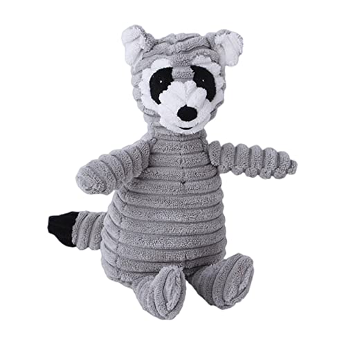 KOOBS Hundespielzeug Plüsch Hund Spielzeug Tierform Biss Resistant Quietschen Spielzeug Cord -Hundespielzeug Kleiner Hund Welpe Haustier Training Accessoires-Raccoon von KOOBS