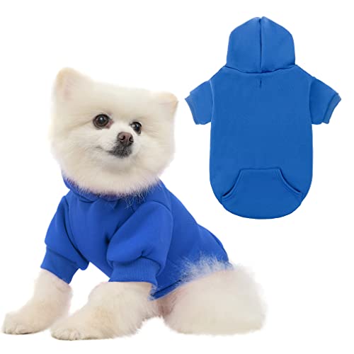 Basic Dog Hoodie - Weicher und warmer Hunde-Kapuzenpullover, Hundekleidung mit Leinenloch und Tasche, Hunde-Wintermantel, Kaltwetterkleidung für XS-XXL Hunde von KOOLTAIL