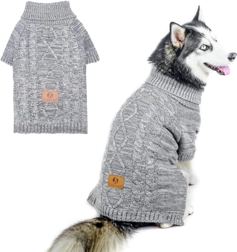 Hundemantel für kaltes Wetter mit Wolle gestrickt in Design und Farbe - Kälteschutz Wintermäntel Pullover Bunt Warm Verschiedene Größen von KOOLTAIL