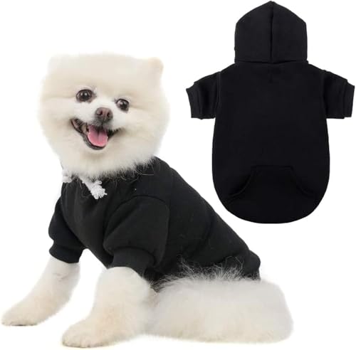 KOOLTAIL Basic Dog Hoodie - Hundejacke, Weicher und warmer Hunde-Kapuzenpullover mit Leinenloch und Tasche, Hunde-Wintermantel, Kaltwetterkleidung für XS-XXL Hunde von KOOLTAIL