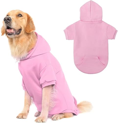 KOOLTAIL Basic Dog Hoodie - Hundejacke, Weicher und warmer Hunde-Kapuzenpullover mit Leinenloch und Tasche, Hunde-Wintermantel, Kaltwetterkleidung für XS-XXL Hunde von KOOLTAIL