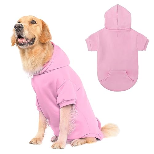 KOOLTAIL Basic Hunde-Kapuzenpullover – weicher und warmer Hunde-Kapuzenpullover mit Loch für die Leine und Tasche, Wintermantel für kaltes Wetter, für kleine, mittelgroße und große Hunde, Welpen, von KOOLTAIL