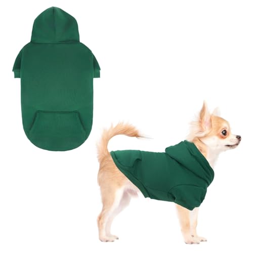 KOOLTAIL Basic Hunde-Kapuzenpullover – weicher und warmer Hunde-Kapuzenpullover mit Loch für die Leine und Tasche, Hunde-Wintermantel, kaltes Wetter, Kleidung, Sweatshirt für kleine, mittelgroße und von KOOLTAIL