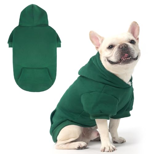 KOOLTAIL Basic Hunde-Kapuzenpullover – weicher und warmer Hunde-Kapuzenpullover mit Loch für die Leine und Tasche, Hunde-Wintermantel, kaltes Wetter, Kleidung, Sweatshirt für kleine, mittelgroße und von KOOLTAIL