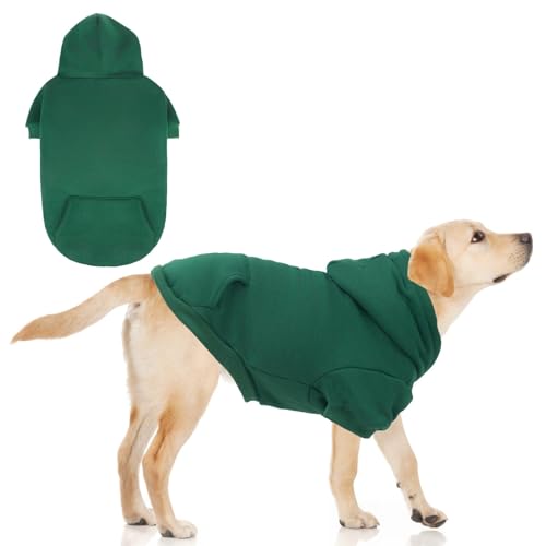 KOOLTAIL Basic Hunde-Kapuzenpullover – weicher und warmer Hunde-Kapuzenpullover mit Loch für die Leine und Tasche, Hunde-Wintermantel, kaltes Wetter, Kleidung, Sweatshirt für kleine, mittelgroße und von KOOLTAIL