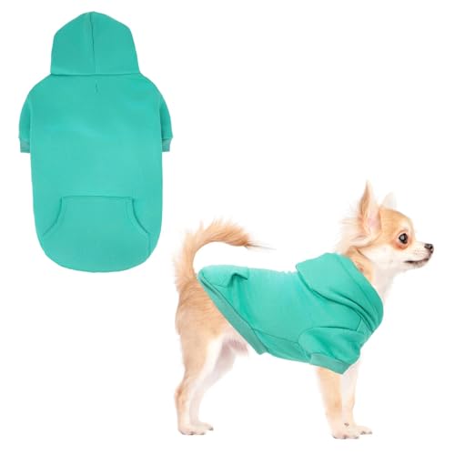 KOOLTAIL Basic Hunde-Kapuzenpullover – weicher und warmer Hunde-Kapuzenpullover mit Loch für die Leine und Tasche, Wintermantel für kaltes Wetter, für kleine, mittelgroße und große Hunde, Welpen, von KOOLTAIL