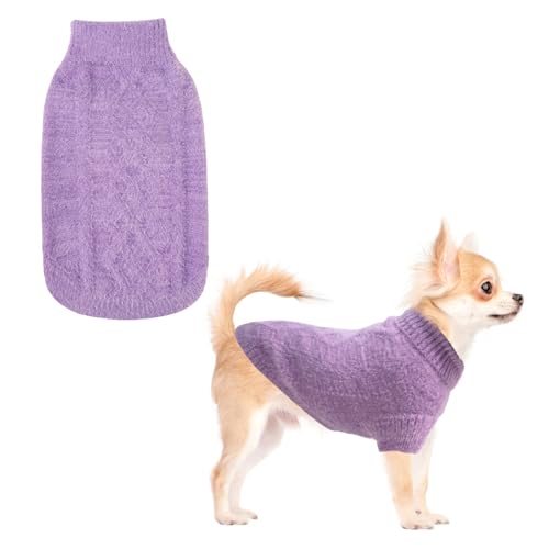 KOOLTAIL Fleece-Hundepullover, Rollkragen, warme Winterkleidung für kaltes Wetter, Samt, dick, weich, Haustier-Sweatshirt, Pullover, Outfit für kleine, mittelgroße und große Hunde, Welpen, Katzen, von KOOLTAIL